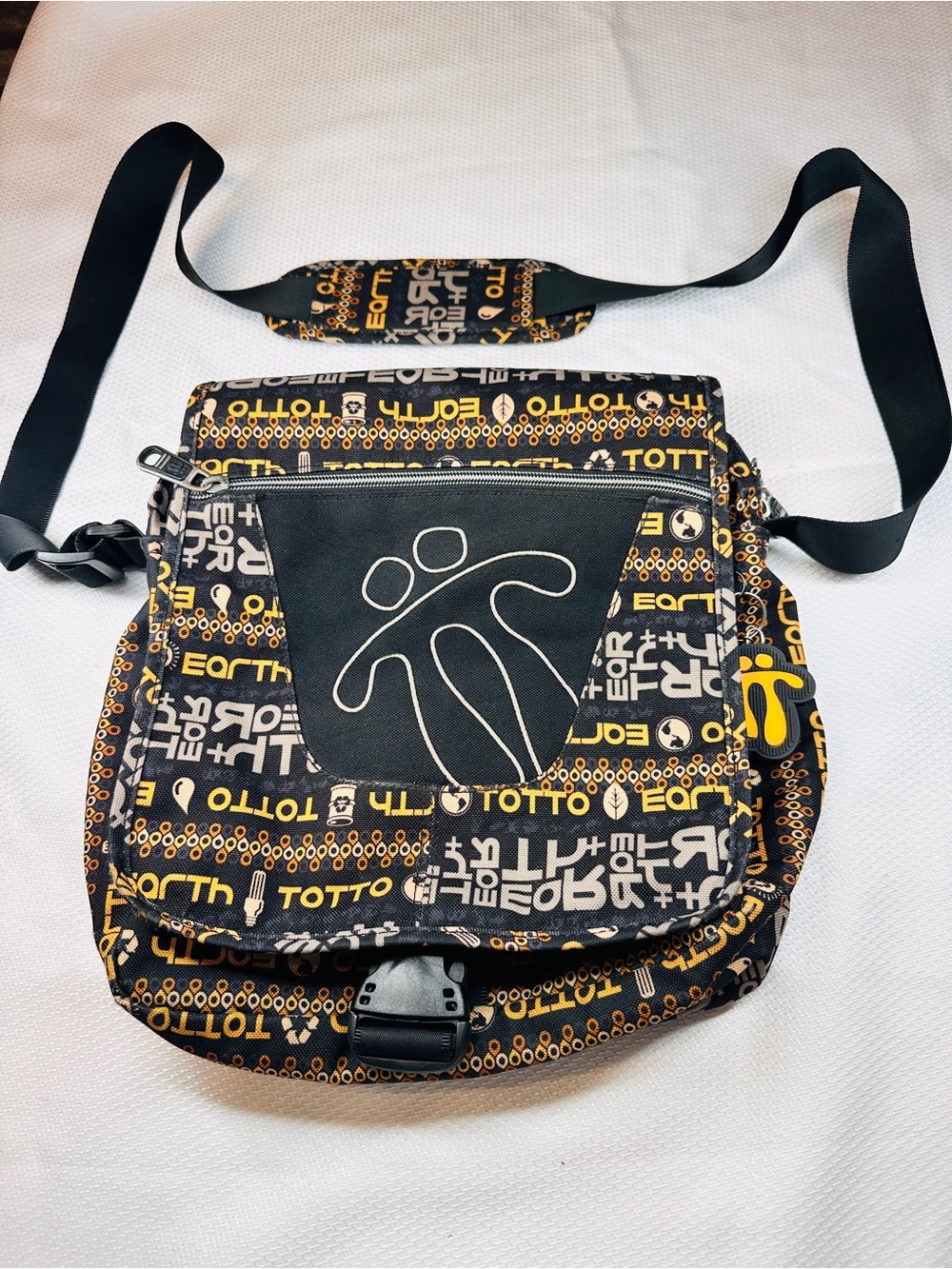 OTTO Black & Yellow Graphic Messenger Bag